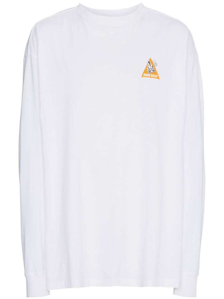 Unravel Project Skull Skate Print Long Sleeve T Shirt - White