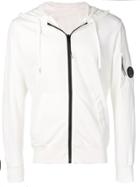 Cp Company Lens Zipped Hoodie - White