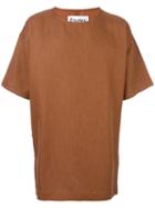 Études 'powder' Oversized T-shirt, Men's, Size: Xs, Brown, Cotton/linen/flax/wool