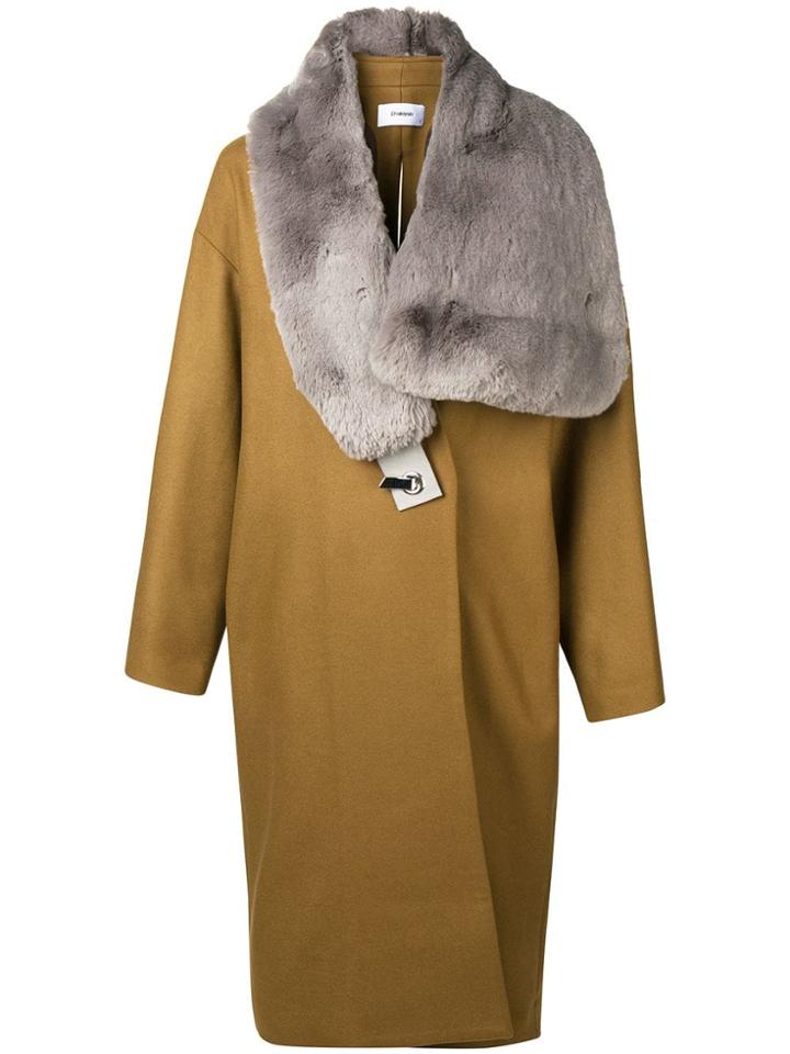 Chalayan Scarf-detail Oversized Coat - Brown