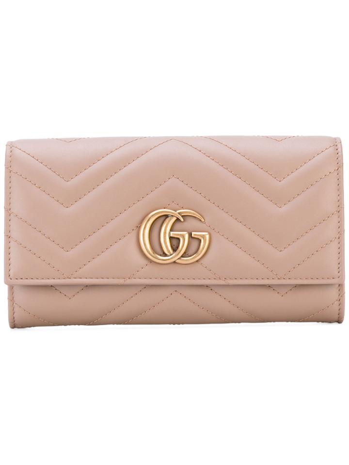 Gucci Gg Marmont Continental Wallet - Pink & Purple