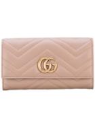 Gucci Gg Marmont Continental Wallet - Pink & Purple