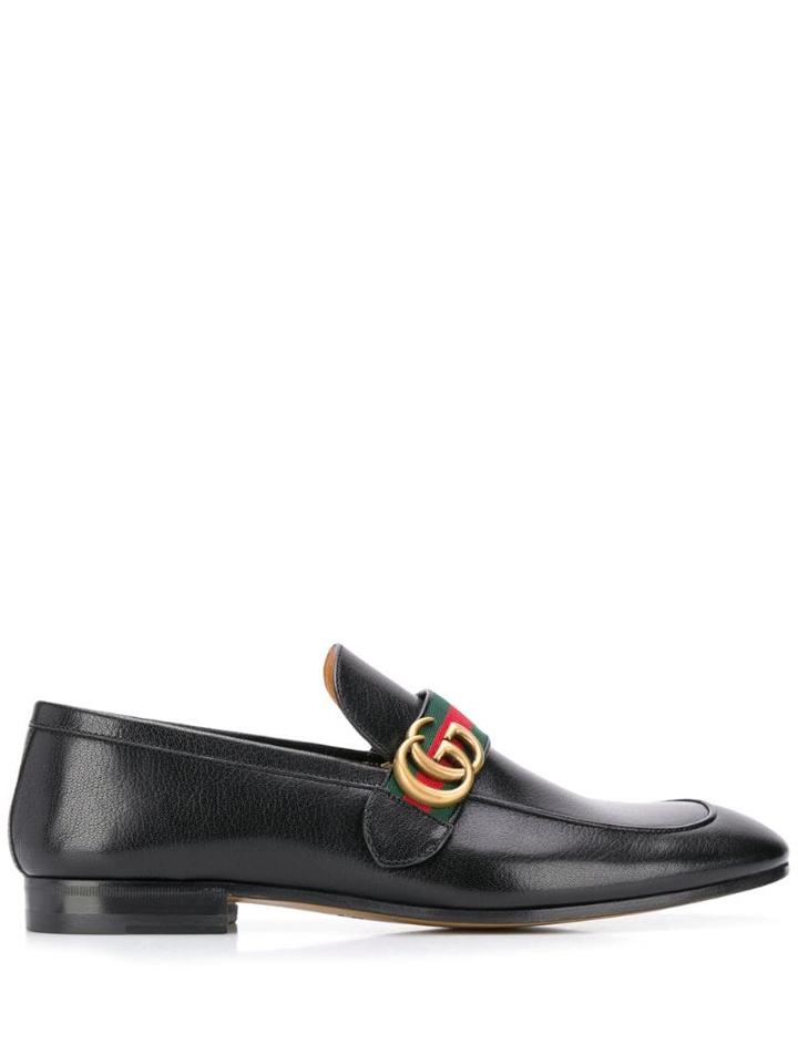 Gucci Logo Plaque Loafers - Black