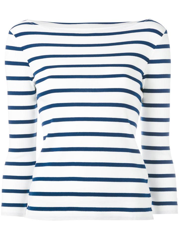 Polo Ralph Lauren - Striped Breton Top - Women - Cotton - L, Women's, White, Cotton
