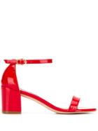 Stuart Weitzman Simple Block-heel Sandals - Red