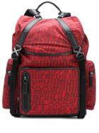 Ermenegildo Zegna Letter Printed Backpack - Red