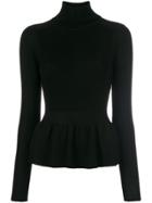 Emporio Armani Peplum Turtle Neck Sweater - Black