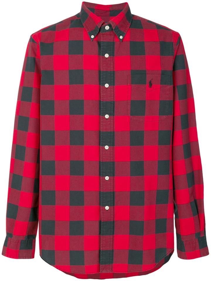 Ralph Lauren Button Down Plaid Shirt - Red