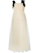 Molly Goddard Velvet Strap Tulle Dress - Neutrals