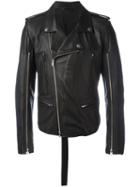 Ann Demeulemeester Johnson Biker Jacket, Men's, Size: Medium, Black, Cotton/leather/rayon