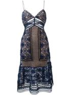 Self-portrait Macramé Lace Dress, Women's, Size: 8, Blue, Polyamide/polyester/spandex/elastane