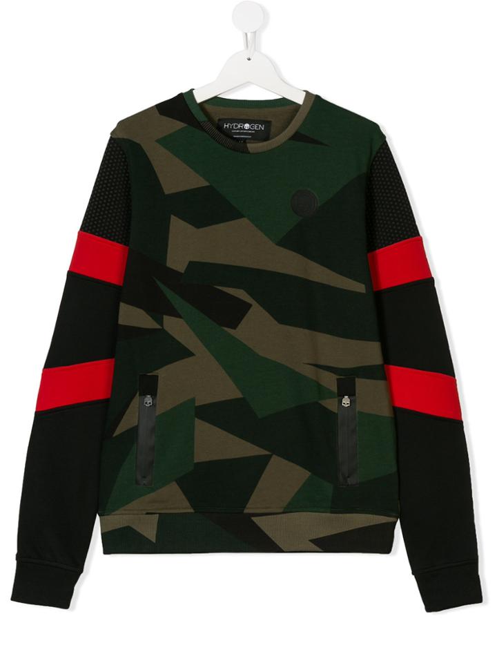 Hydrogen Kids Camouflage Print Sweater - Green