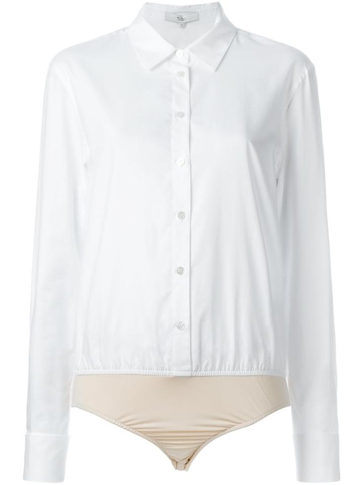 Tibi Shirt Bodysuit, Women's, Size: Xs, White, Cotton/polyester/spandex/elastane