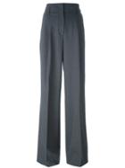 Michael Michael Kors Wide Leg Trousers, Women's, Size: 6, Grey, Spandex/elastane/wool