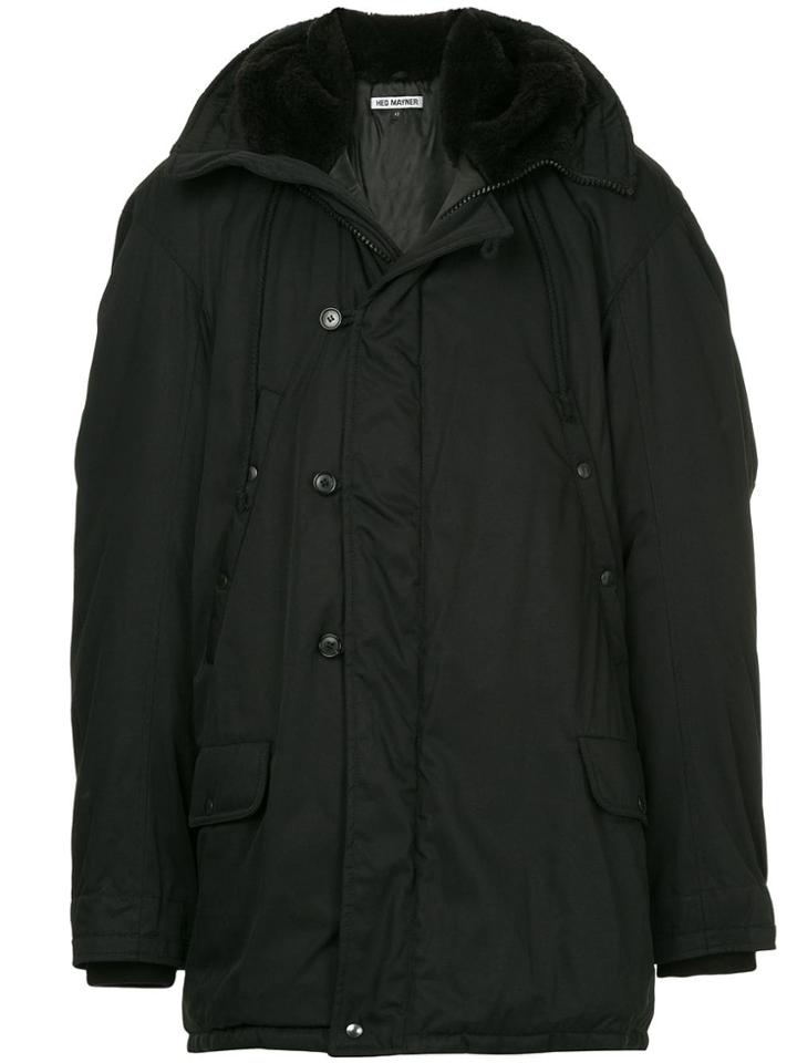 Hed Mayner Oversized Hooded Jacket - Black