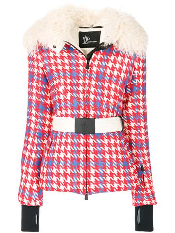 Moncler Grenoble Checked Belted Jacket - Red