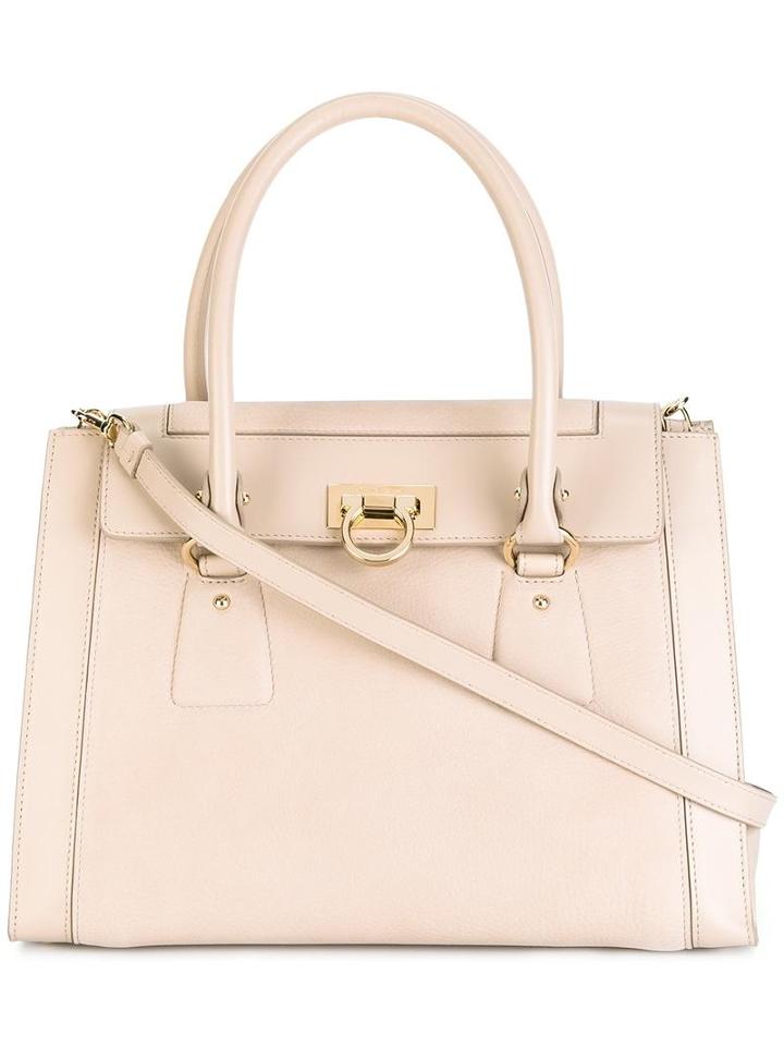 Salvatore Ferragamo Gancio Tote, Women's, Nude/neutrals
