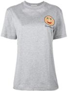 Christopher Kane - Embroidered Face Unisex T-shirt - Women - Cotton - Xs, Grey, Cotton