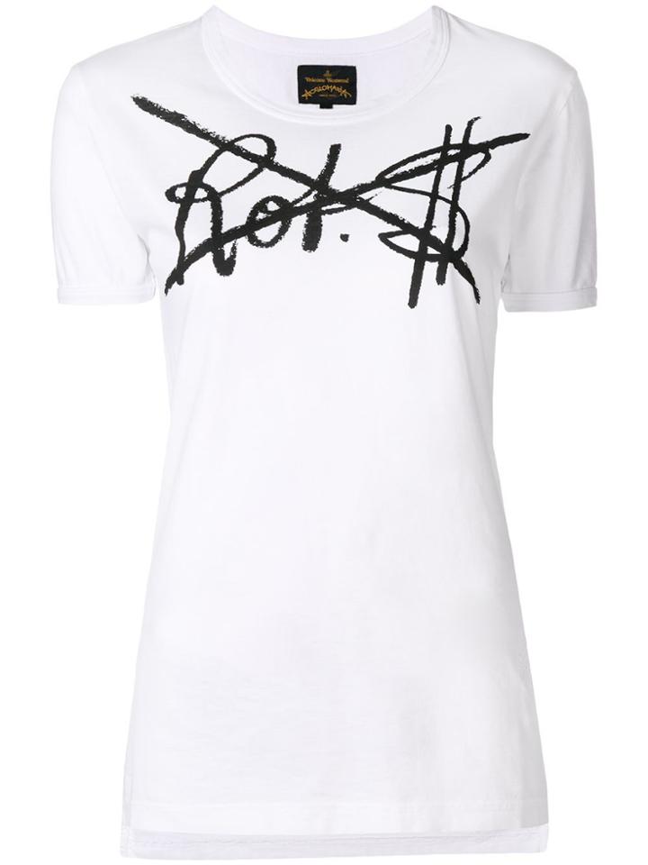 Vivienne Westwood Anglomania Rot $ Print T-shirt - White