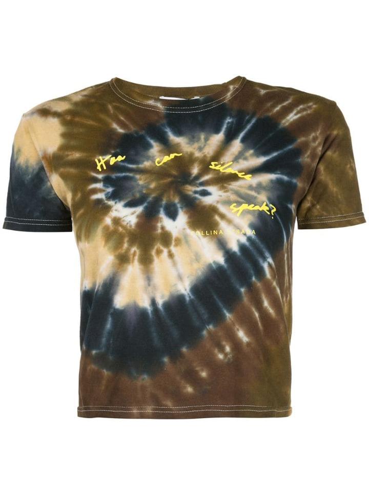 Collina Strada Cropped Tie Dye T-shirt - Blue
