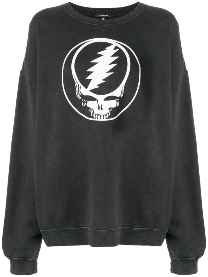 R13 Skull Print Sweater - Black