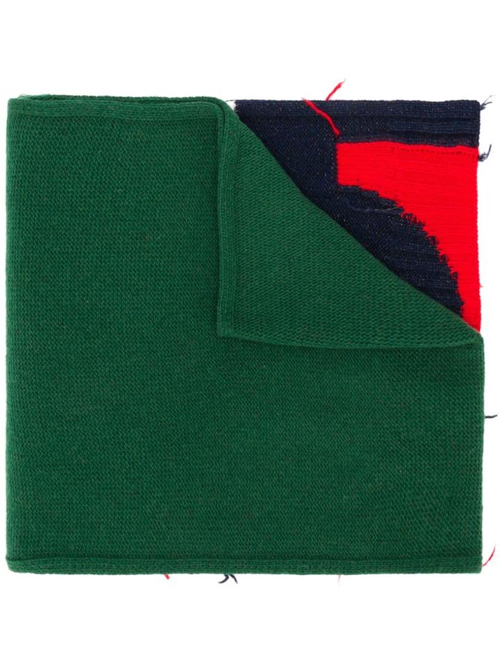 Iceberg Contrasting Panels Scarf - Green