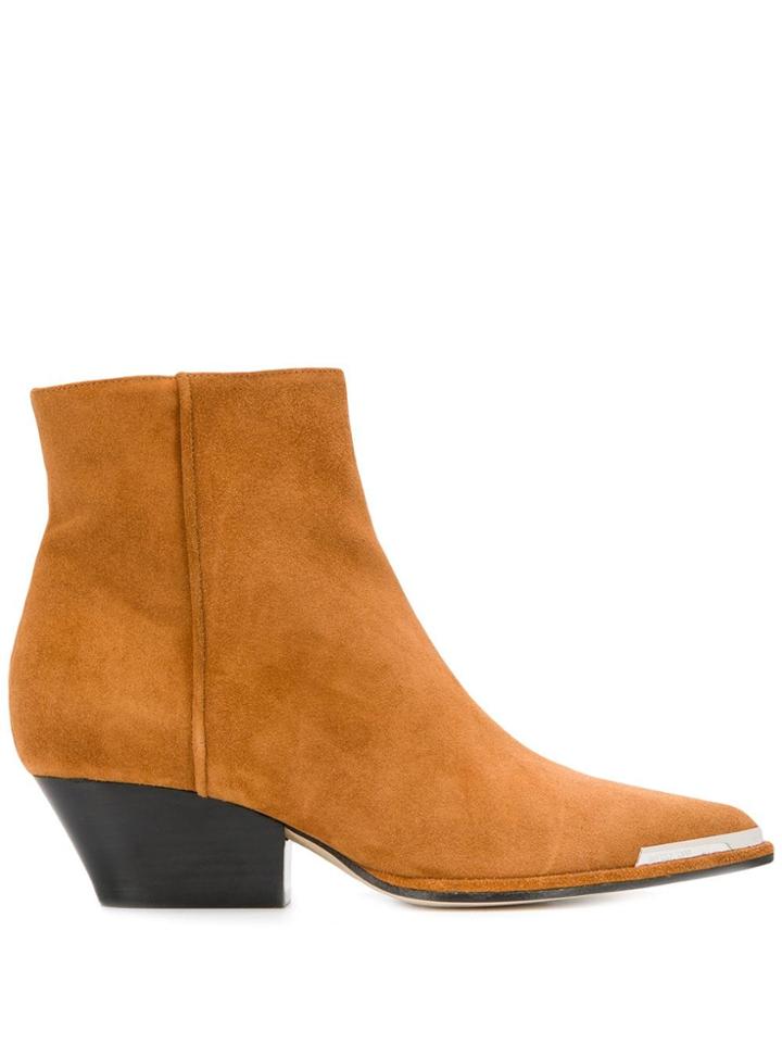 Sergio Rossi Pointed Ankle Boots - Neutrals