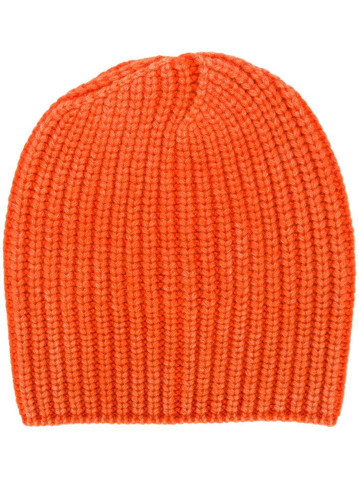 Iris Von Arnim Jersey Knit Beanie Hat - Yellow & Orange