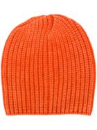 Iris Von Arnim Jersey Knit Beanie Hat - Yellow & Orange