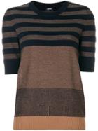 Jil Sander Navy Striped Knitted Top - Brown