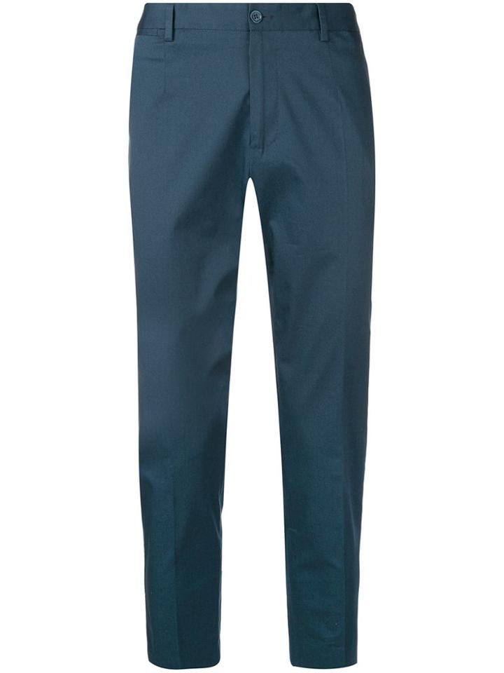 Dolce & Gabbana Contrast Side Panels Chinos - Blue