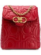 Salvatore Ferragamo Quilted Gancini Backpack - Red