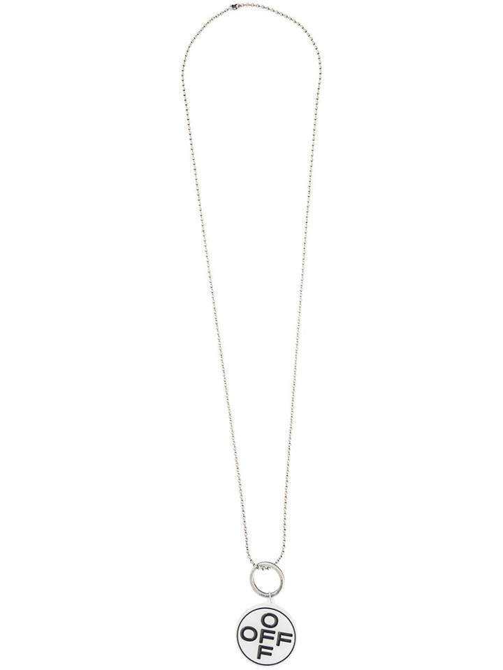 Off-white Logo-debossed Pendant Necklace