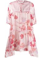 Giamba Panelled Floral Mini Dress - Pink