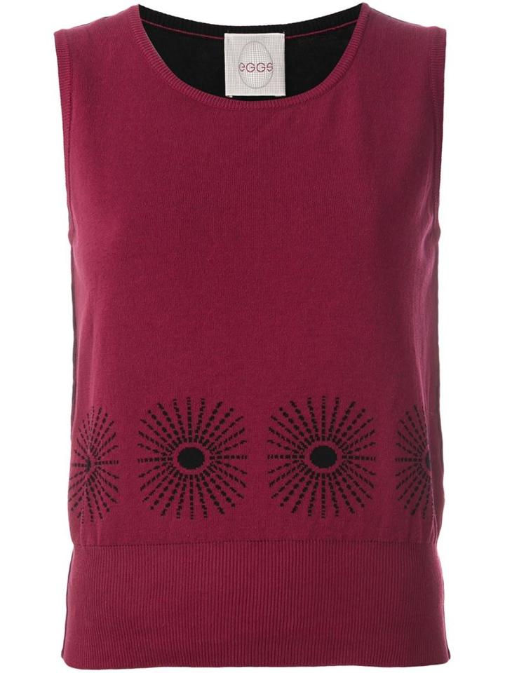 Eggs Knit Top, Women's, Size: 42, Red, Cotton