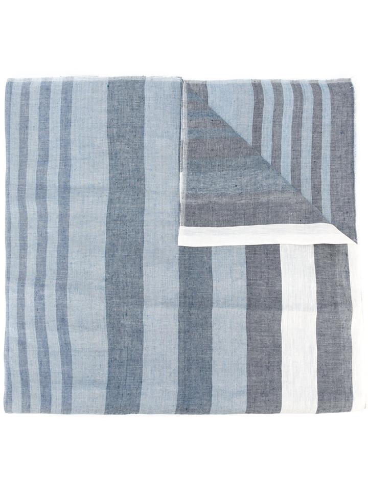 Sonia Rykiel Striped Scarf, Women's, Blue, Linen/flax/cotton