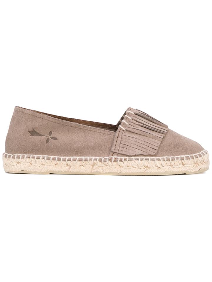 Manebi Fringed Espadrilles - Nude & Neutrals