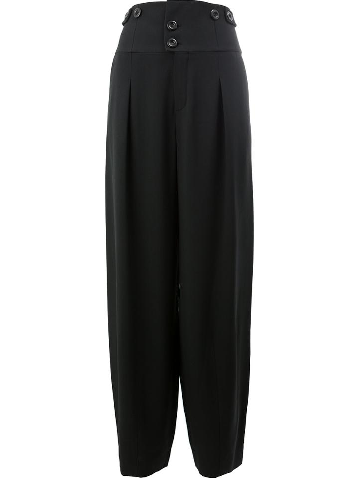 Chloé High Waist Wide Leg Trousers - Black