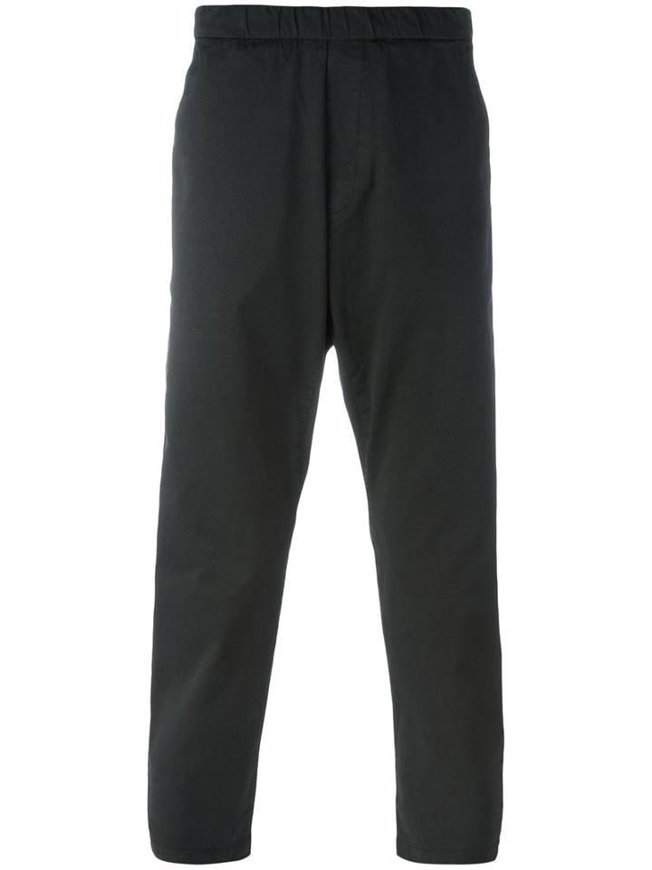 Barena Drop-crotch Cropped Trousers, Men's, Size: 52, Black, Cotton/spandex/elastane