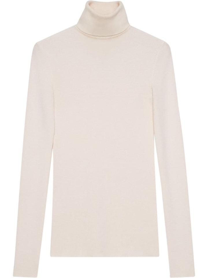 Gucci Gg Ribbed Knit Jumper - White