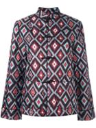 For Restless Sleepers Geometric Print Quilted Jacket, Women's, Size: Small, Silk