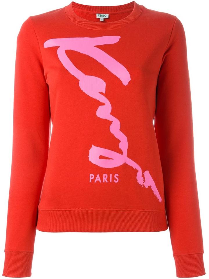 Kenzo 'kenzo Signature' Sweatshirt, Women's, Size: Medium, Red, Cotton