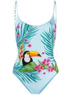 Mc2 Saint Barth Cecille Tropical Print Swimsuit - Blue