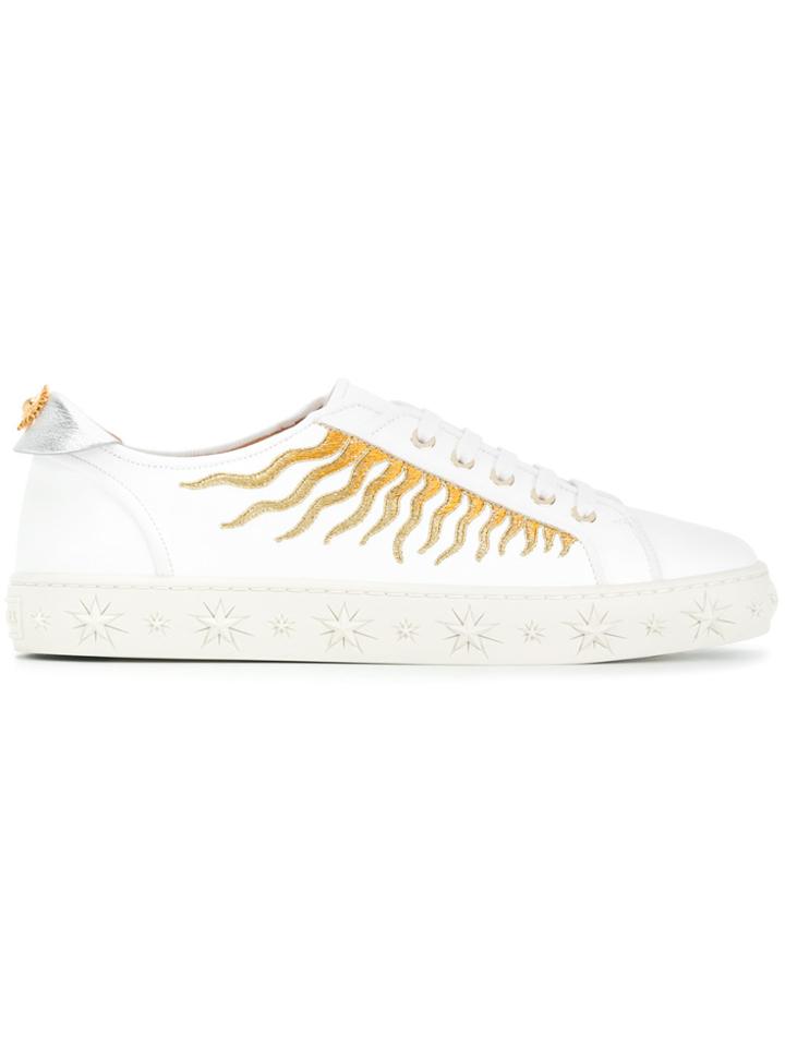 Aquazzura Sun Ray Embroidered Sneakers - White