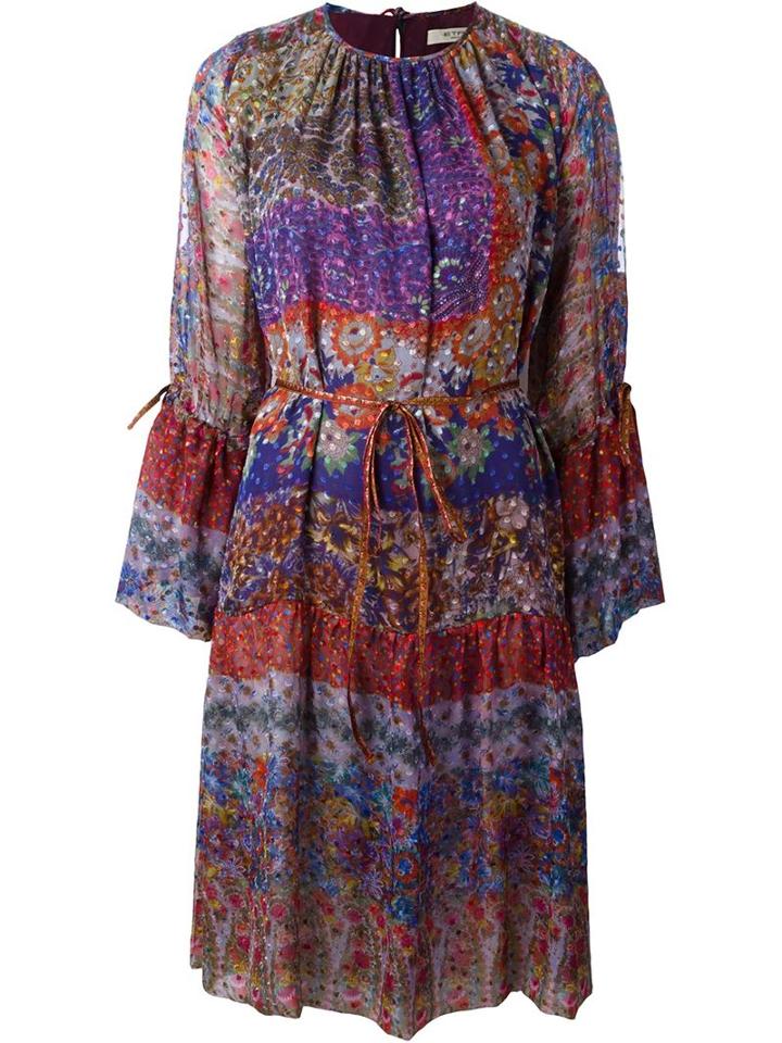 Etro Painted Floral Print Dress