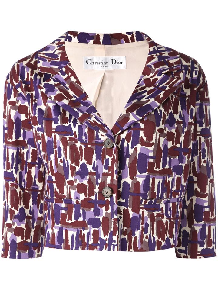 Christian Dior Vintage Cropped Printed Jacket - Pink & Purple