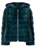Liska Chunky Fur Jacket - Blue