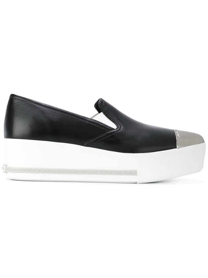 Miu Miu Platform Slippers - Black