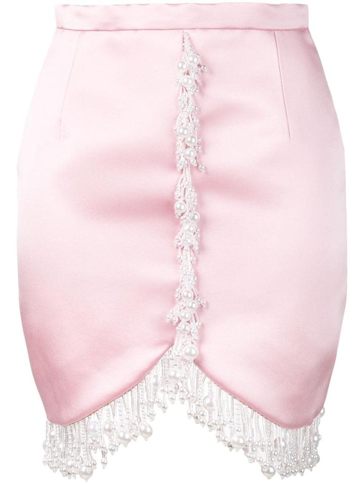 Christopher Kane Pearl Satin Mini Skirt - Pink