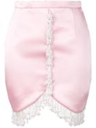 Christopher Kane Pearl Satin Mini Skirt - Pink